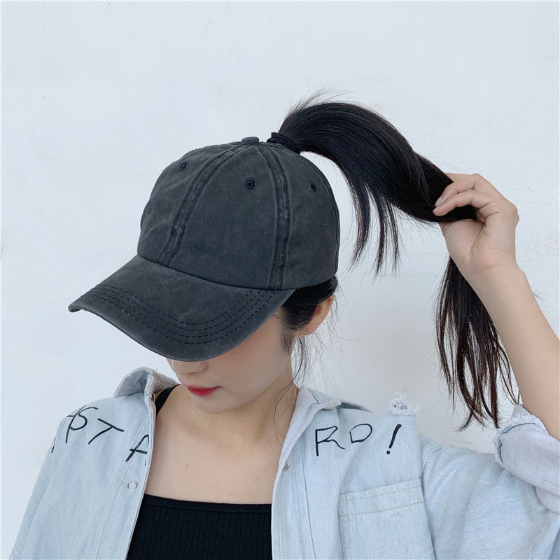 Faded Demin Cap (ponytail) - Hat Daddys 
