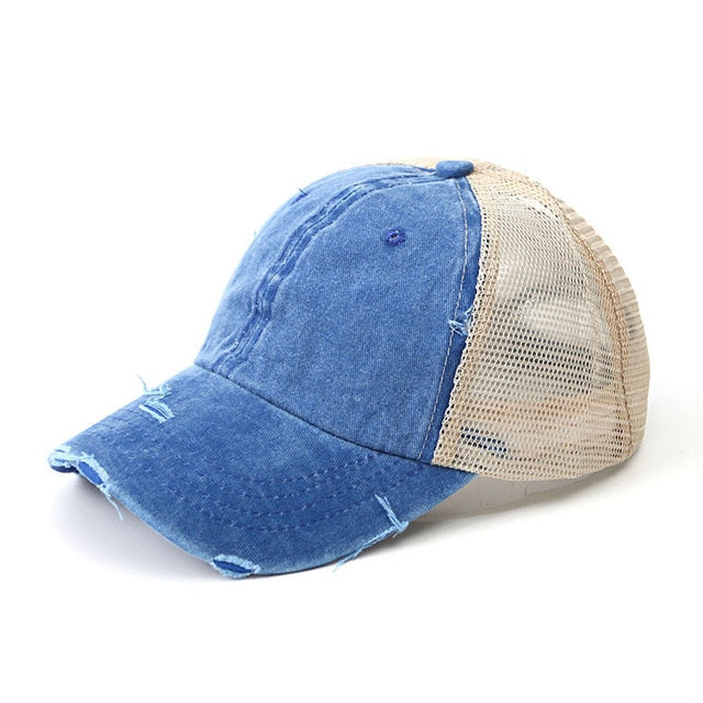 Faded Demin Cap (ponytail) - Hat Daddys 
